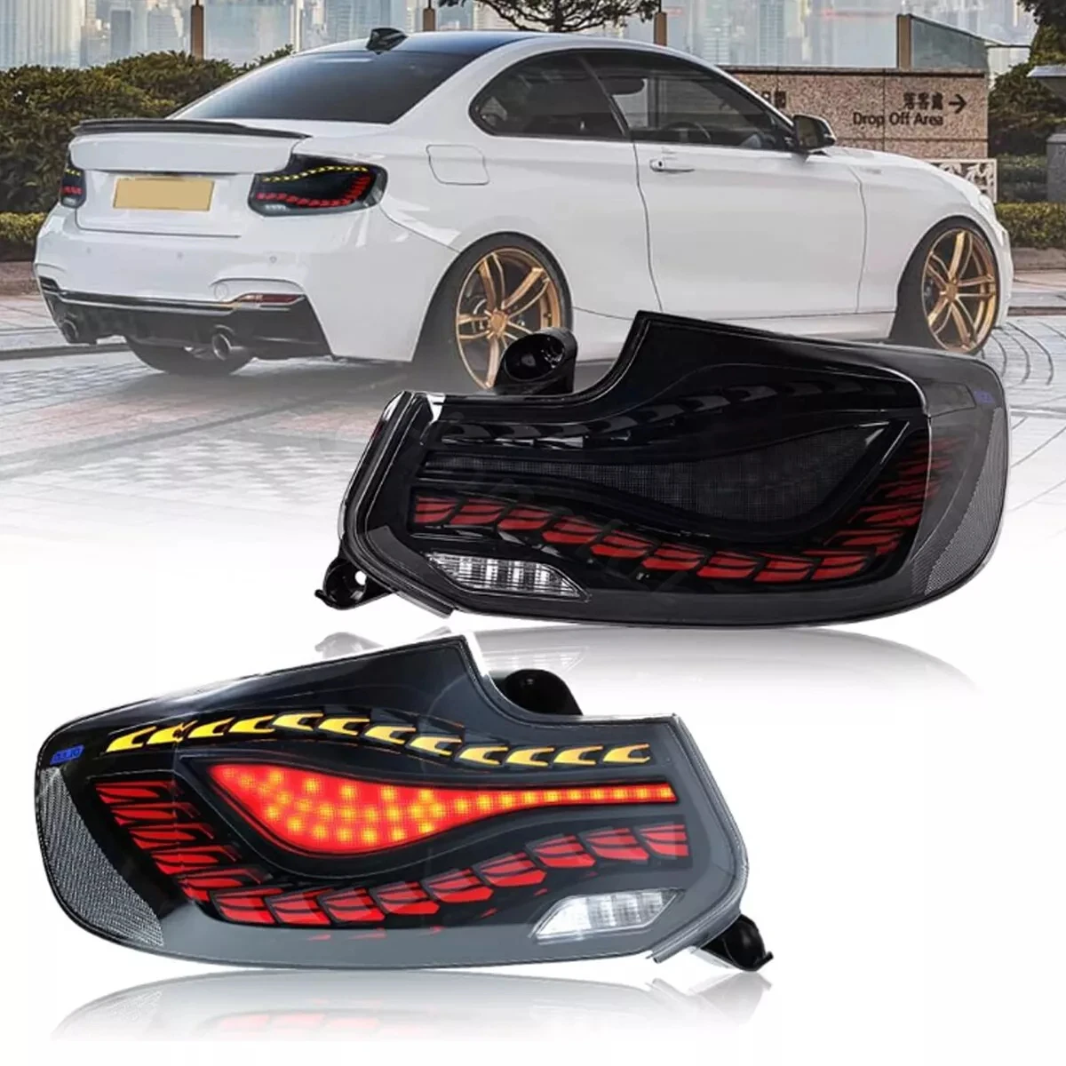 Пара задних фонарей в сборе для BMW 2 серии 2014-2021 F22 F23 F87, задний фонарь, стоп-сигнал, стоп-сигнал, указатель поворота, задние фонари
Пара задних фонарей в сборе для BMW 2 серии 2014-2021 F22 F23 F87, задний фонарь, стоп-сигнал, стоп-сигнал, указатель поворота, задние фонари