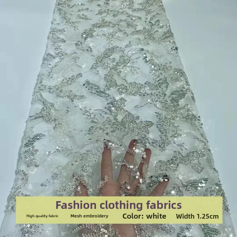 Lace Mesh Bead Sequins Embroidered Fabric for Fashion Dress Childrens Clothing Design Diy Cloth By The Yard Sewing Material
Lace Mesh Bead Sequins Embroidered Fabric for Fashion Dress Childrens Clothing Design Diy Cloth By The Yard Sewing Material