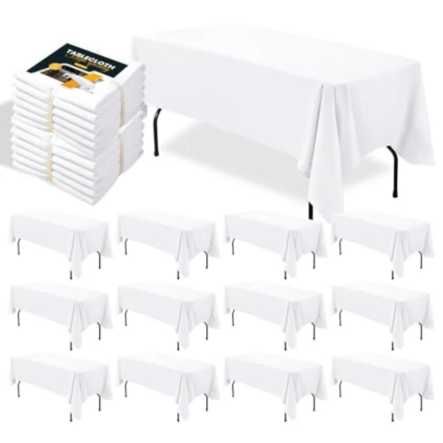 Набор из 12 белых прямоугольных скатертей 60 x 102 дюйма, упаковка с лентой, многоразовые полиэстеровые чехлы для столов длиной 6 футов, для свадеб
Набор из 12 белых прямоугольных скатертей 60 x 102 дюйма, упаковка с лентой, многоразовые полиэстеровые чехлы для столов длиной 6 футов, для свадеб