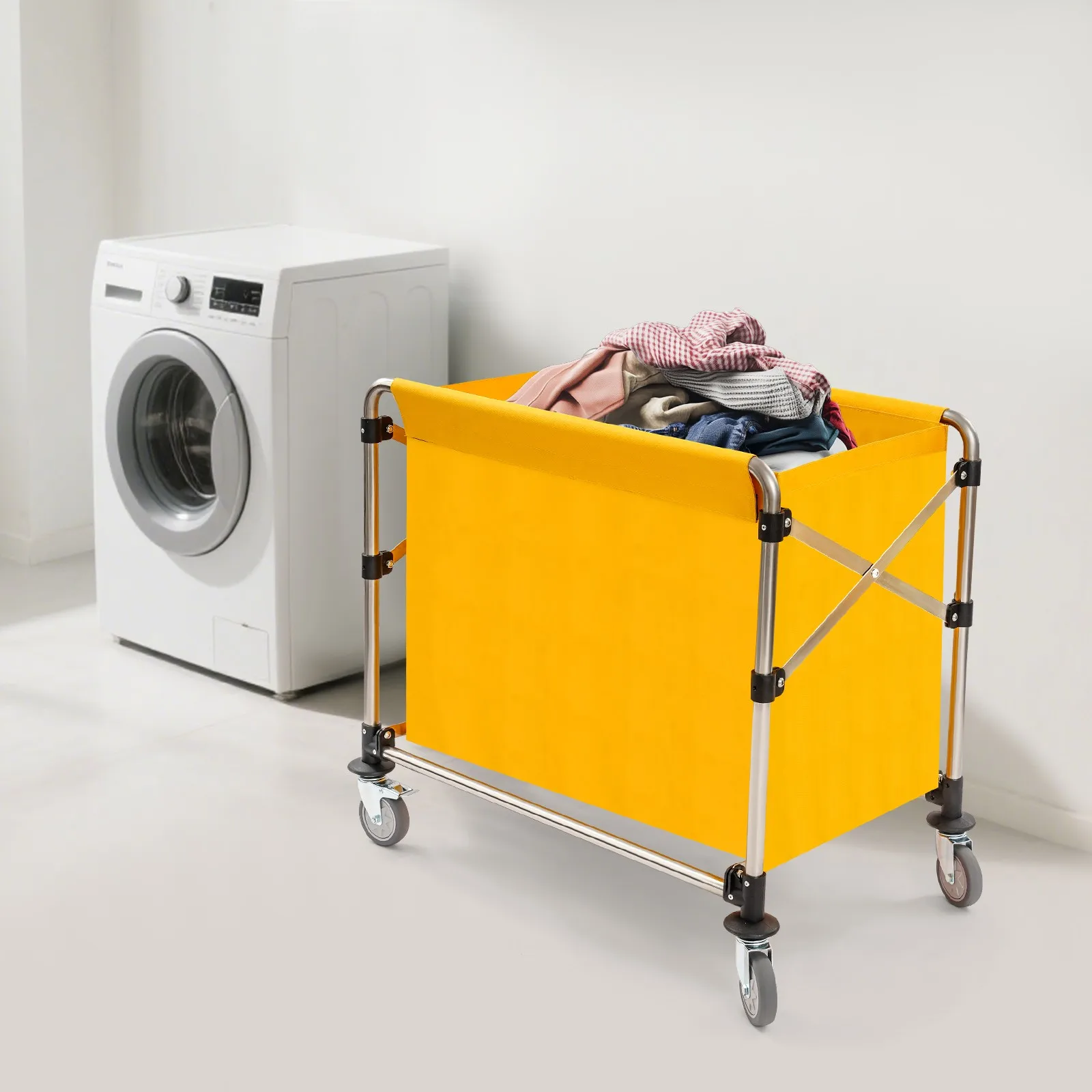 Stainless Steel Load-Bearing 440-pound Laundry Truck Large-Capacity Foldable Dirty Laundry Basket Storage Car with Rollers
Stainless Steel Load-Bearing 440-pound Laundry Truck Large-Capacity Foldable Dirty Laundry Basket Storage Car with Rollers
