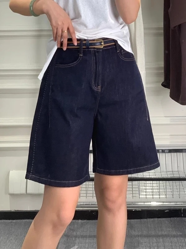 plus Size High Waist A-Line Denim Shorts Women's Summer Slim Straight Leg Wide Leg Five-Quarter Mid-Pants Deep Blue Casual Style
plus Size High Waist A-Line Denim Shorts Women's Summer Slim Straight Leg Wide Leg Five-Quarter Mid-Pants Deep Blue Casual Style