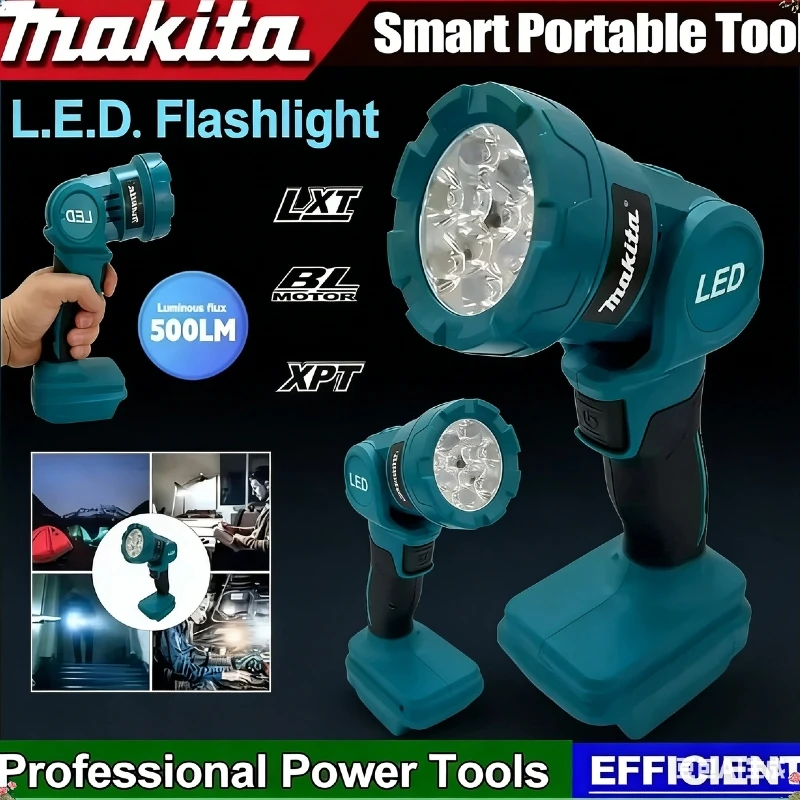 Аккумуляторный светодиодный фонарь Makita, ручной прожектор для улицы, перезаряжаемый фонарь для стройплощадки, рабочий светильник для 18В/20В
Аккумуляторный светодиодный фонарь Makita, ручной прожектор для улицы, перезаряжаемый фонарь для стройплощадки, рабочий светильник для 18В/20В