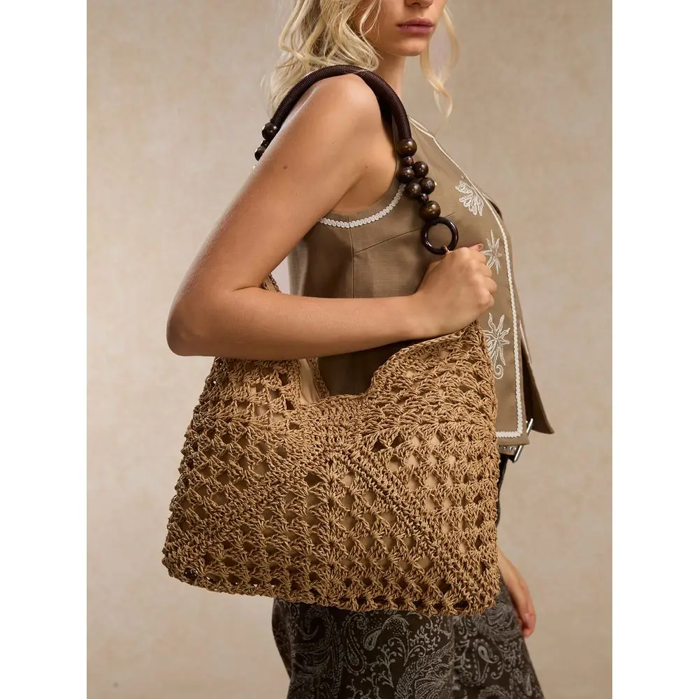 Large Capacity Portable Womens Woven Straw Shoulder Bag Medium Handbag With Handle For Beach Vacation Cottagecore,SummerOutfit
Large Capacity Portable Womens Woven Straw Shoulder Bag Medium Handbag With Handle For Beach Vacation Cottagecore,SummerOutfit
