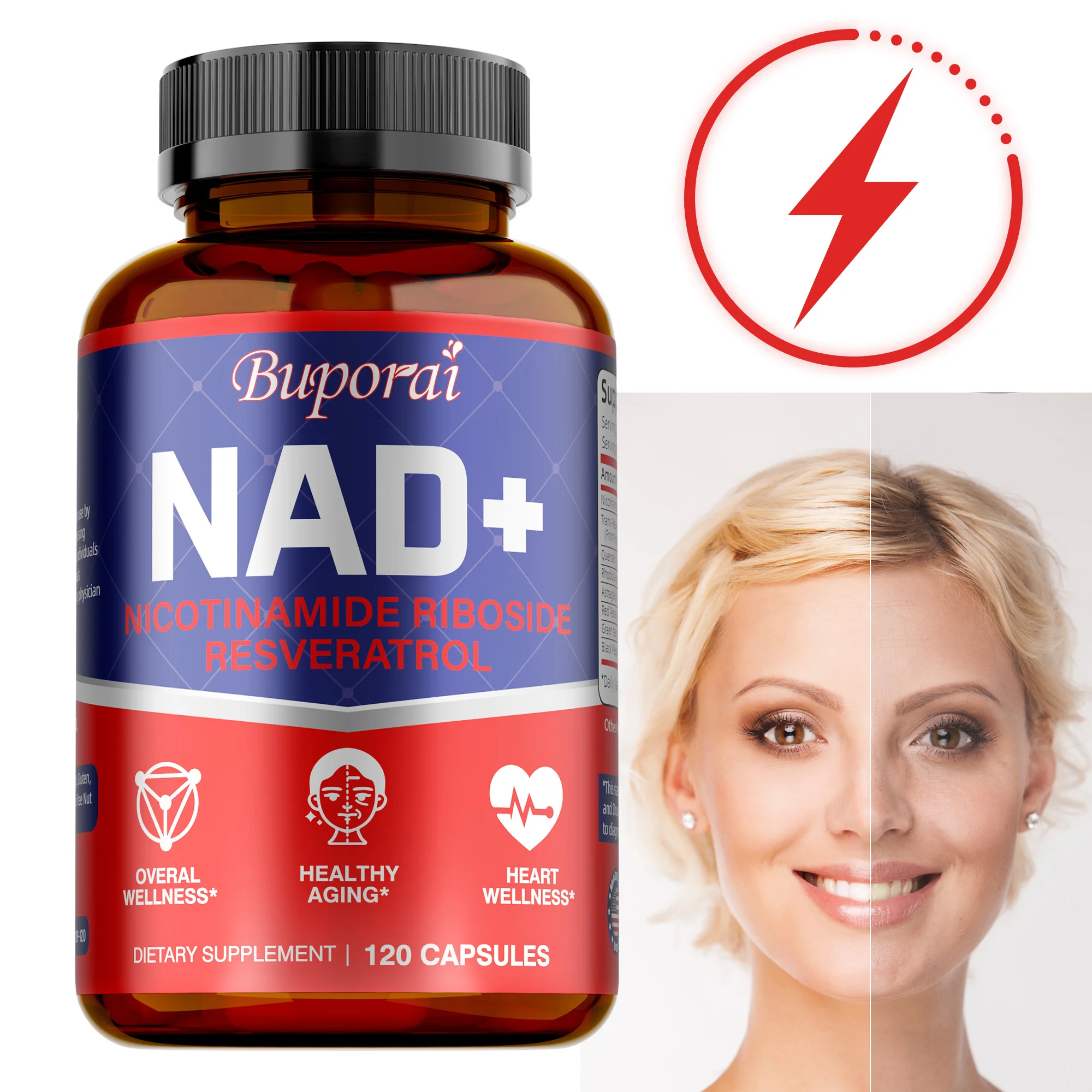 Ресвертрол никотинамида ребосила NAD+ — способствует обмену веществ и восстановлению клеточных энергии, улучшает жизненную силу кожи, повышает энергию
Ресвертрол никотинамида ребосила NAD+ — способствует обмену веществ и восстановлению клеточных энергии, улучшает жизненную силу кожи, повышает энергию