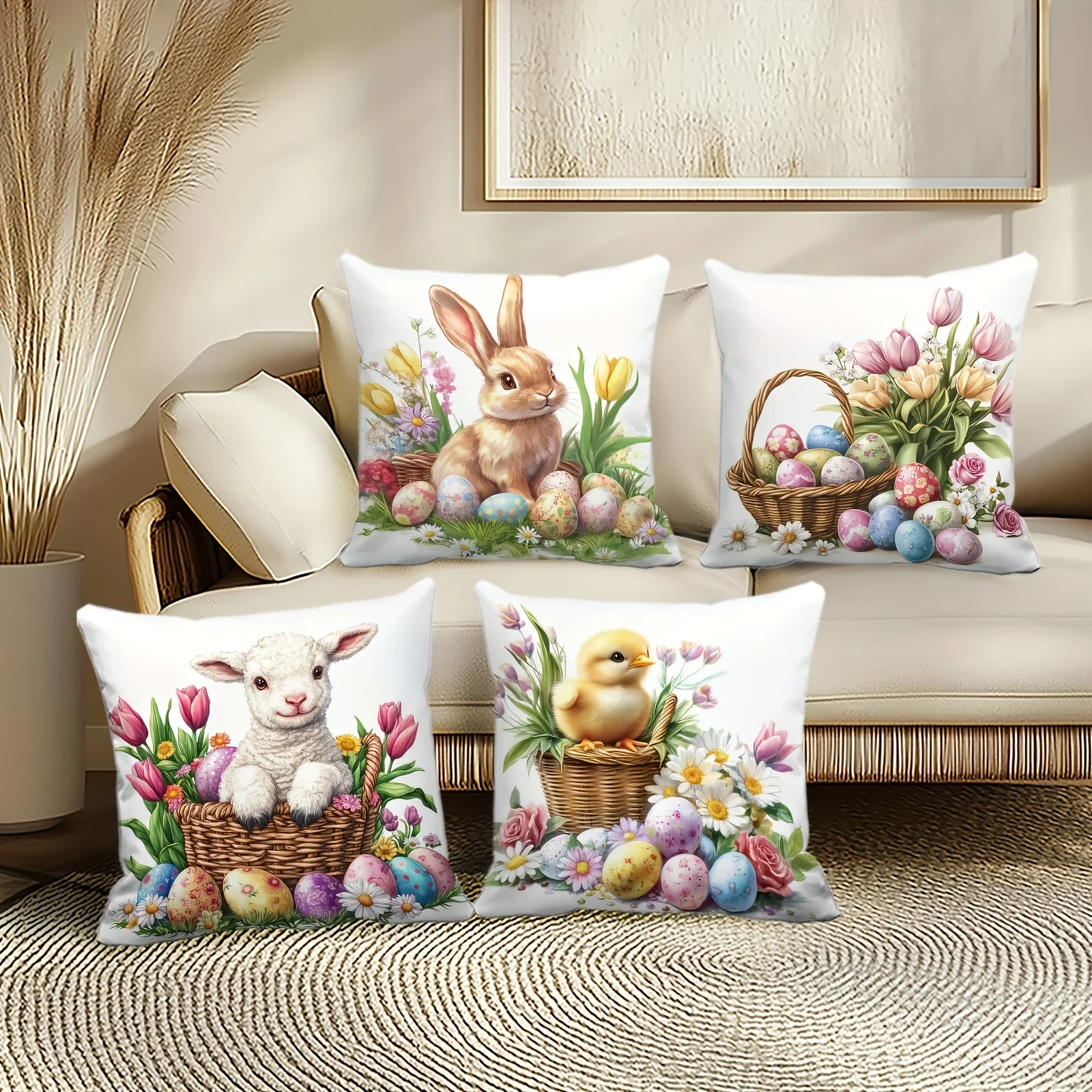 1PC Easter Floral & Animal Pattern Pillowcase Spring Design Polyester Pillow Covers
1PC Easter Floral & Animal Pattern Pillowcase Spring Design Polyester Pillow Covers