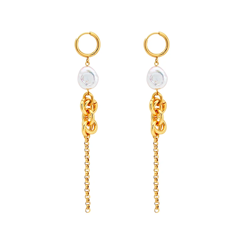 VAROLE Fresh Water Pearl Link Chain Earrings For Women 18K Gold Color Drop Earings Fashion Jewelry Party Kolczyki
VAROLE Fresh Water Pearl Link Chain Earrings For Women 18K Gold Color Drop Earings Fashion Jewelry Party Kolczyki