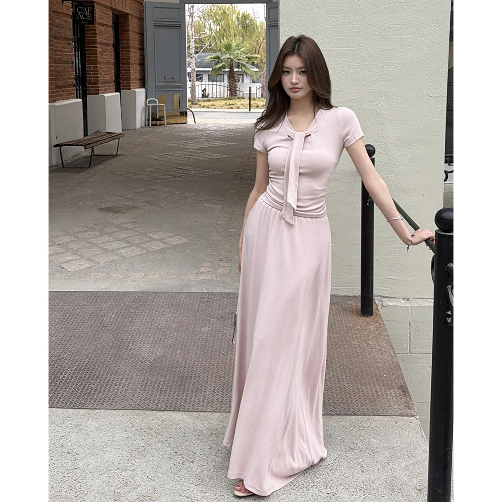Elegant Loose Sash T-shirt Maxi Skirt Two-Piece Set Women's Fashion Summer Outfit Loose Fit Casual Daily Wear
Elegant Loose Sash T-shirt Maxi Skirt Two-Piece Set Women's Fashion Summer Outfit Loose Fit Casual Daily Wear