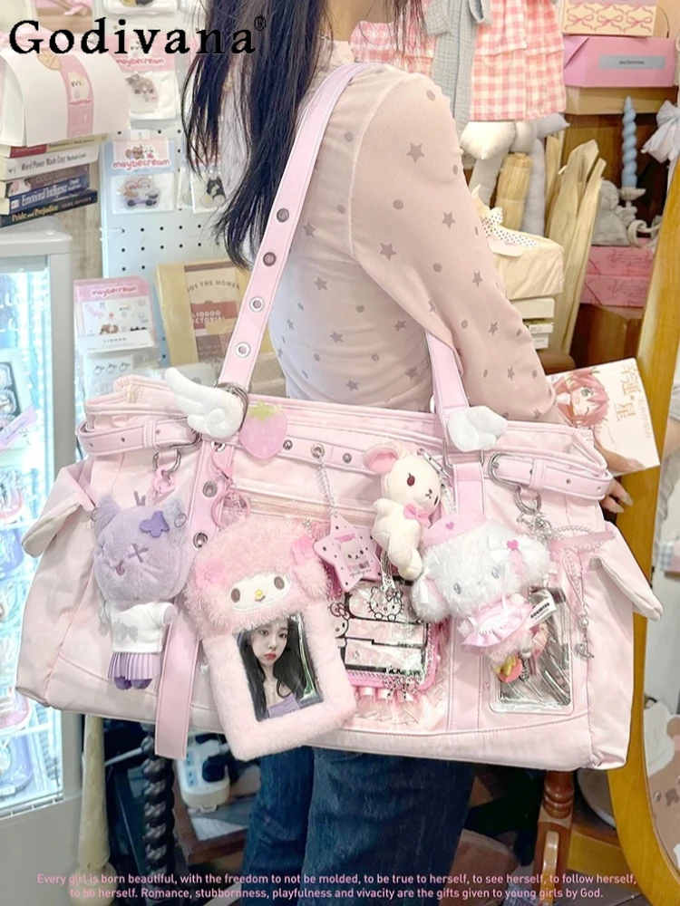 Japanese Original Lolita Large Capacity Polka Dot Pain Bag Daily Casual Commuting Versatile Crossbody Bag for Women
Japanese Original Lolita Large Capacity Polka Dot Pain Bag Daily Casual Commuting Versatile Crossbody Bag for Women