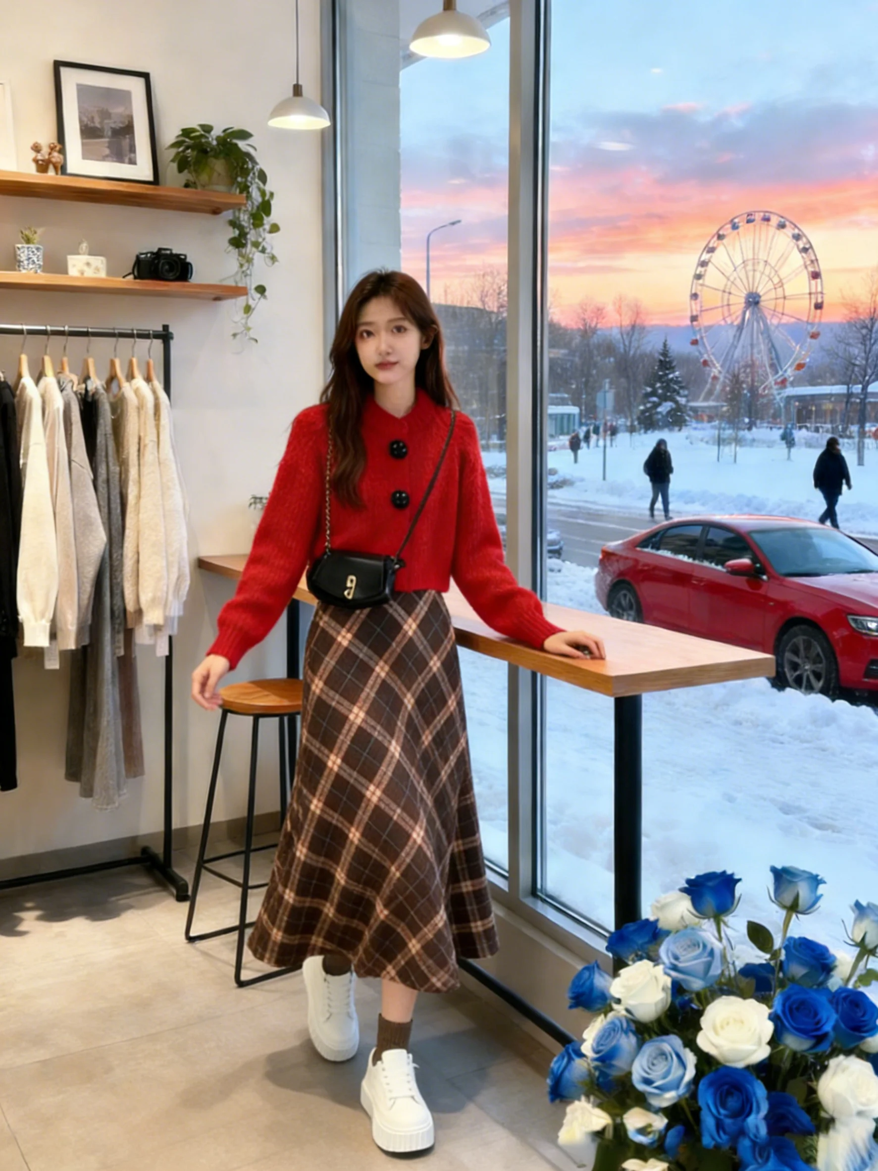 Red Knitted ort Cardigan Women's Faion Sle Winter New Year's Flower Twist Sweater Jaet Top by European Kore...
Red Knitted ort Cardigan Women's Faion Sle Winter New Year's Flower Twist Sweater Jaet Top by European Kore...