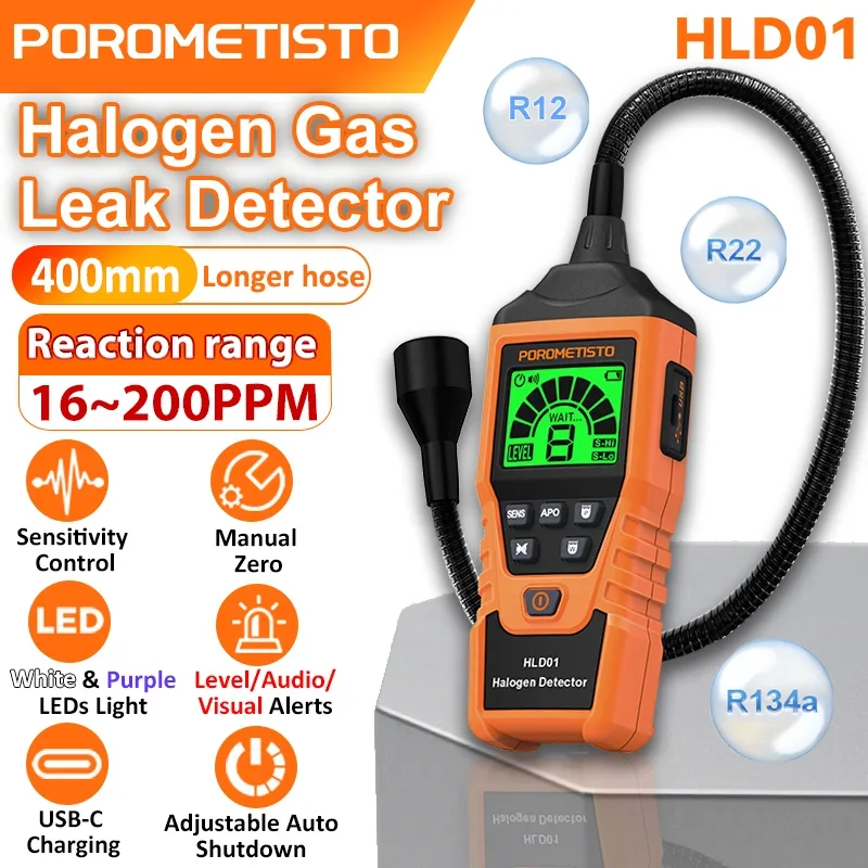 Детектор утечки галогенных газов POROMETISTO HLD01 с шлангом 400 мм, 3-в-1 сигнализации, высокочувствительный газовый датчик, зарядка USB-C
Детектор утечки галогенных газов POROMETISTO HLD01 с шлангом 400 мм, 3-в-1 сигнализации, высокочувствительный газовый датчик, зарядка USB-C