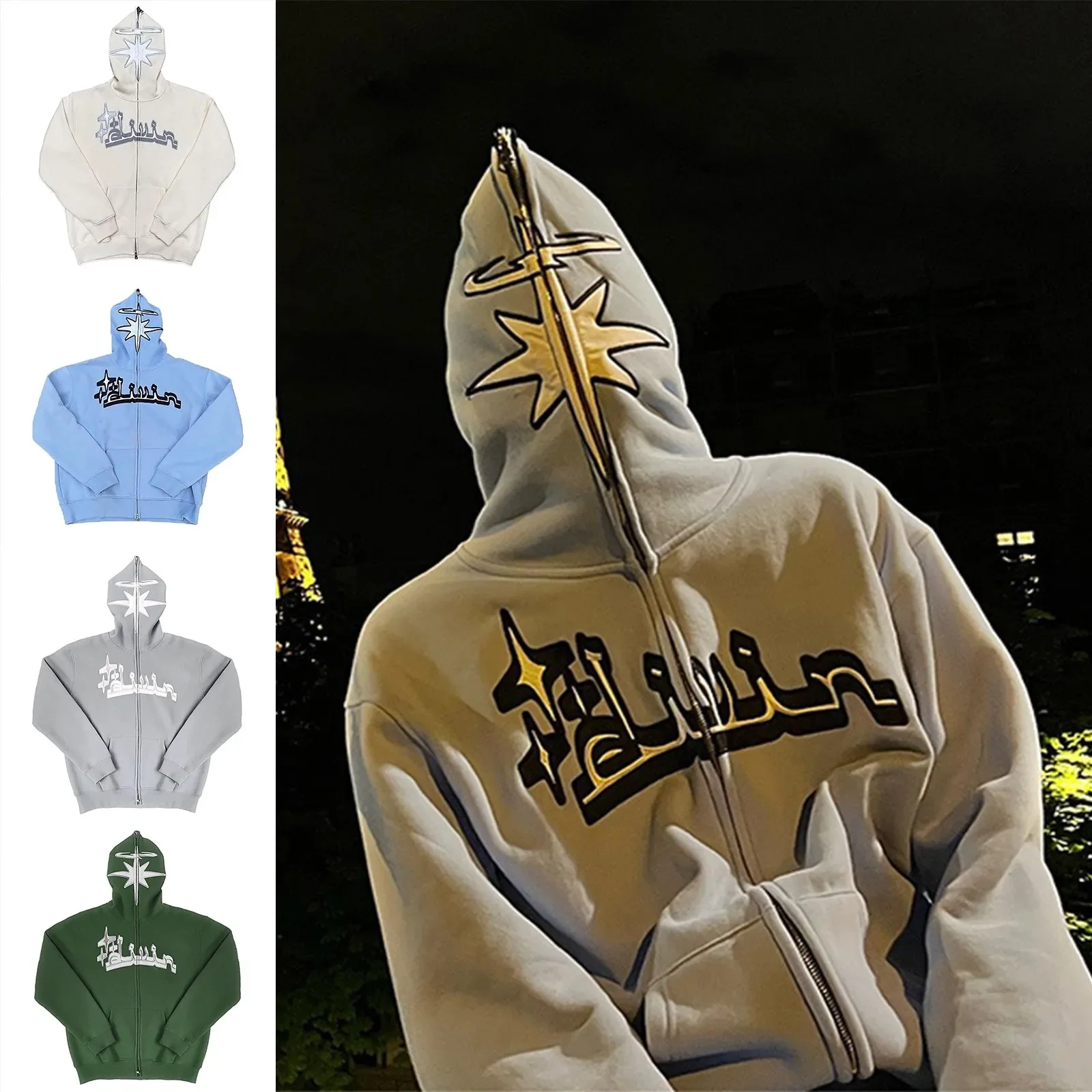 Y2K Full Zip Hoodies Men Women Vintage Embroidered Pattern Oversized Jackets Coats Harajuku Hip Hop Gothic Hooded Sweatshirts
Y2K Full Zip Hoodies Men Women Vintage Embroidered Pattern Oversized Jackets Coats Harajuku Hip Hop Gothic Hooded Sweatshirts