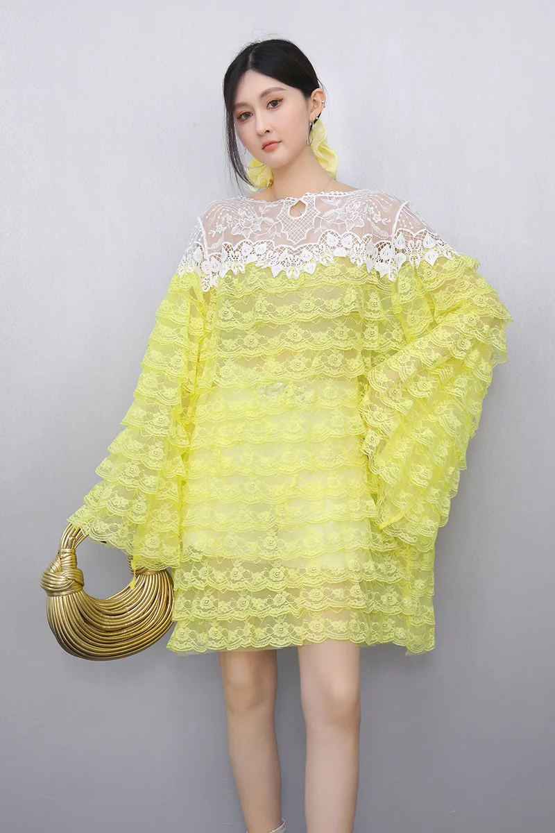 2025 Summer New Korean Style Elegant Women's Knitted Loose Lace T-shirts Perspective Sweet Top Female Wholesale J989
2025 Summer New Korean Style Elegant Women's Knitted Loose Lace T-shirts Perspective Sweet Top Female Wholesale J989