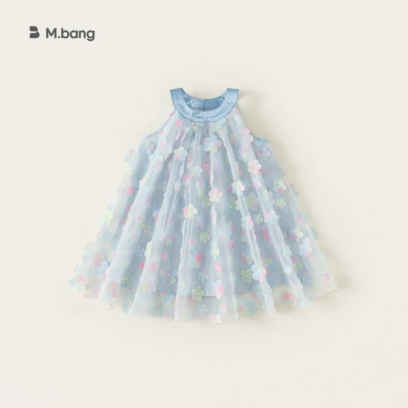 Bangxuan children's clothing, girls' light blue mesh floral dress, sleeveless princess dress, new summer fairy-style gauze dress
Bangxuan children's clothing, girls' light blue mesh floral dress, sleeveless princess dress, new summer fairy-style gauze dress
