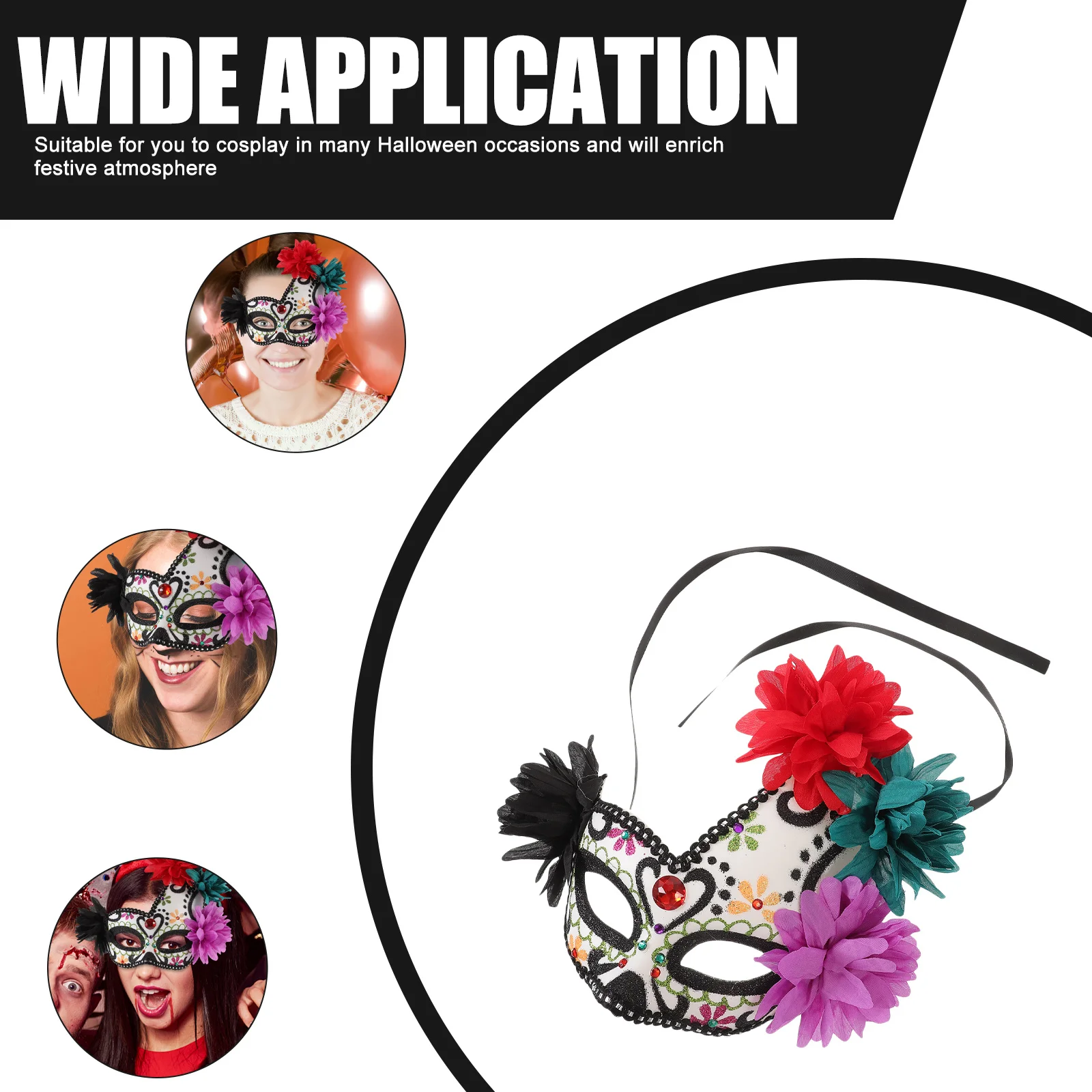 Mexican Day of The Dead Mask Delicate Flower Half Face Lightweight Decorative Party Cosplay Masquerade Mask Halloween Costume
Mexican Day of The Dead Mask Delicate Flower Half Face Lightweight Decorative Party Cosplay Masquerade Mask Halloween Costume