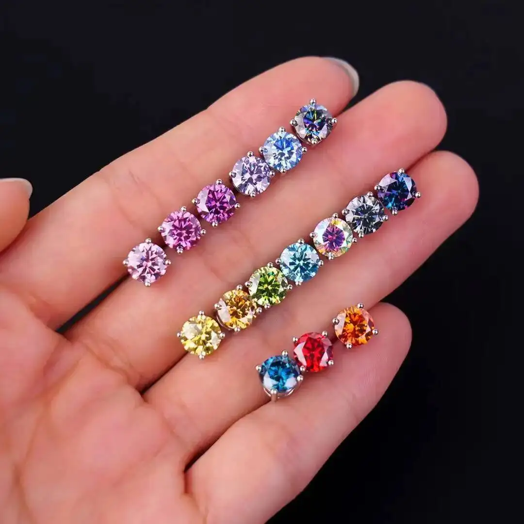 Spot Wholesale Bulk Trendy Fine Jewelry 925 Silver Color Moissanite Brilliant Cut 5mm/6.5mm GRA Certified Gold Plated Earrings
Spot Wholesale Bulk Trendy Fine Jewelry 925 Silver Color Moissanite Brilliant Cut 5mm/6.5mm GRA Certified Gold Plated Earrings