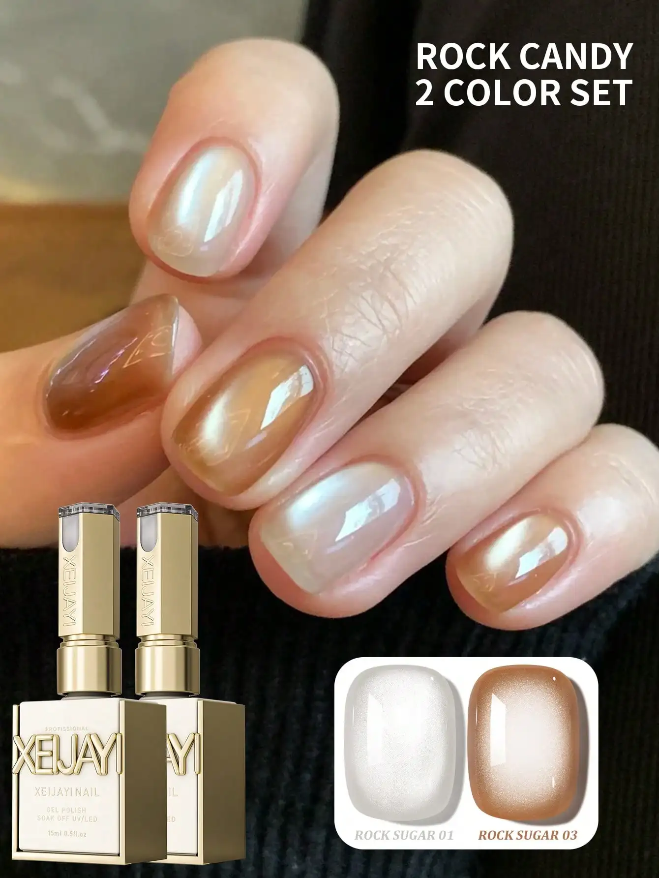 XEIJAYI 2Pcs 15ml Ice Candy Cat's Eye Gel Nail Polish - Peelable, UV/LED Soak-Off Gel, Glossy Finish Suitable for women's manic
XEIJAYI 2Pcs 15ml Ice Candy Cat's Eye Gel Nail Polish - Peelable, UV/LED Soak-Off Gel, Glossy Finish Suitable for women's manic