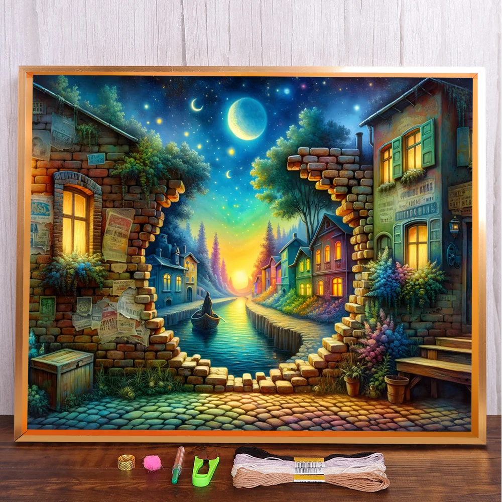 Landscape Street Night Printed Canvas Cross-Stitch Embroidery Full Kit Knitting Handiwork Craft Handmade Sales Different Mulina
Landscape Street Night Printed Canvas Cross-Stitch Embroidery Full Kit Knitting Handiwork Craft Handmade Sales Different Mulina