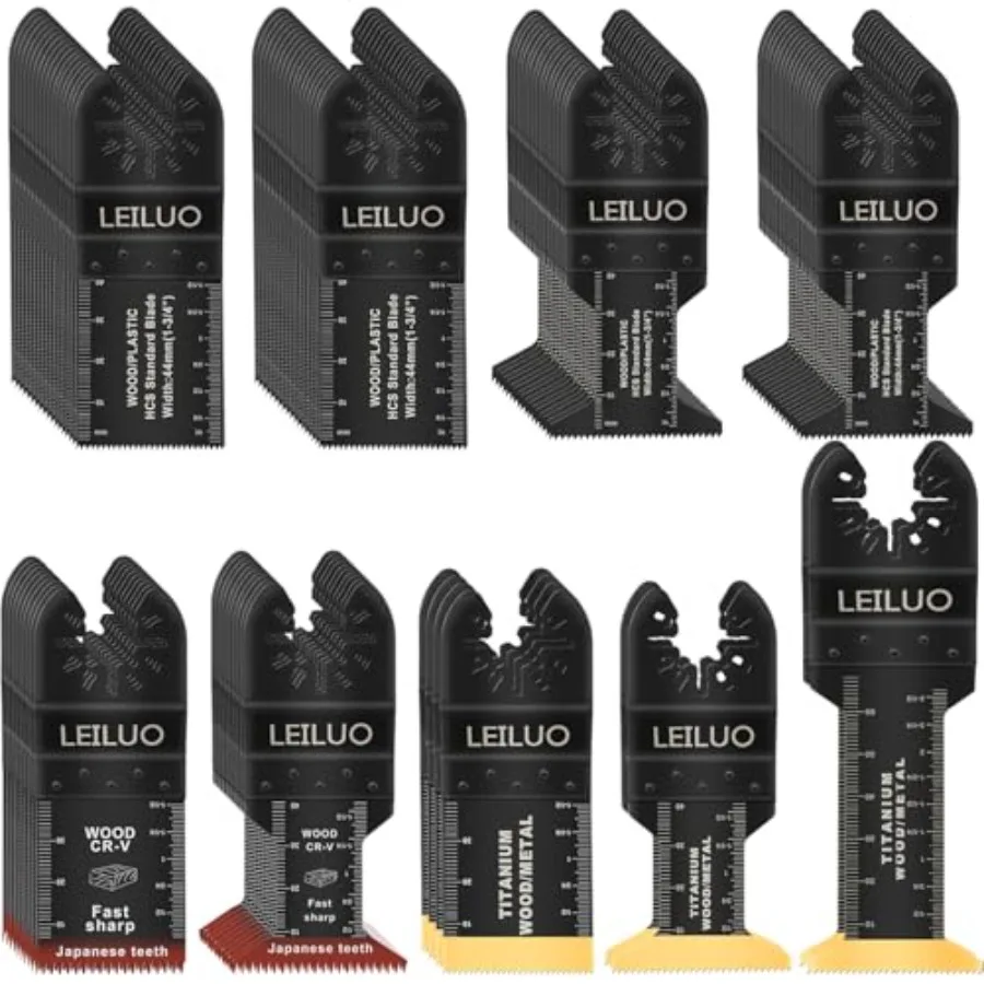 96 Pcs Multitool Blade Kits for Wood Nails Drywall Japanese Tooth Oscillating Saw Blades Titanium Oscillating Tool Accessories
96 Pcs Multitool Blade Kits for Wood Nails Drywall Japanese Tooth Oscillating Saw Blades Titanium Oscillating Tool Accessories