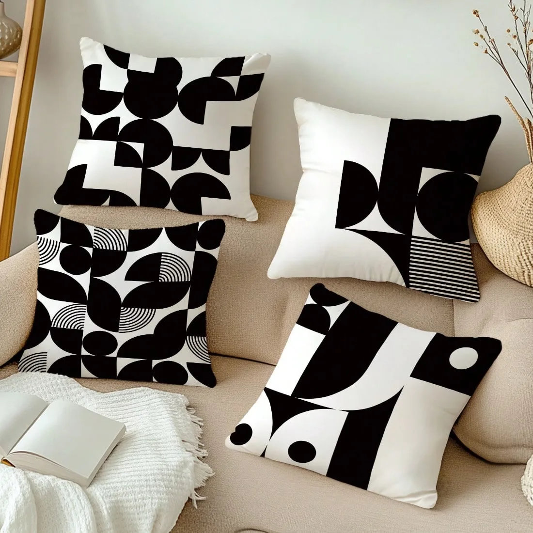 Black White Minimalist Geometric Color Block Polyester Single-Sided Print Pillow Cover Bedroom Sofa Decor No Fill No Embroidery
Black White Minimalist Geometric Color Block Polyester Single-Sided Print Pillow Cover Bedroom Sofa Decor No Fill No Embroidery