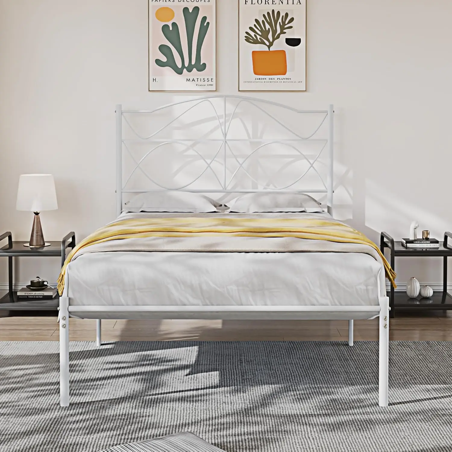 Twin Size Bed Frame, Metal Bed Platform with Headboard, Sturdy Steel Slats Support, No Box Spring Needed/Noise-Free,Easy
Twin Size Bed Frame, Metal Bed Platform with Headboard, Sturdy Steel Slats Support, No Box Spring Needed/Noise-Free,Easy