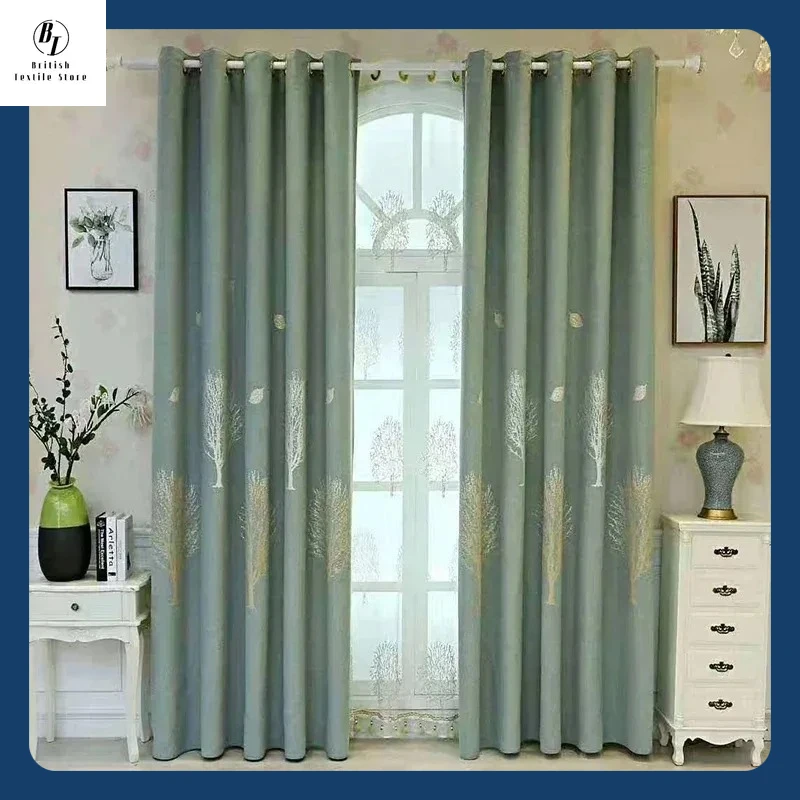 Custom Size European Blackout Curtain for Living Room Tulle Bedroom Cotton Linen Jacquard Sheer Simple Fresh Fortune Tree Print
Custom Size European Blackout Curtain for Living Room Tulle Bedroom Cotton Linen Jacquard Sheer Simple Fresh Fortune Tree Print