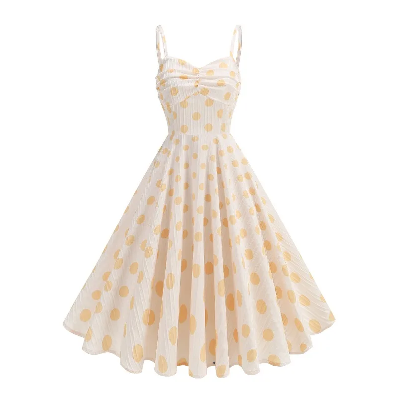 New 2025 Hepburn Vintage Women's Polka Dots Dress 50s Casual Elegant Retro Strap Suspenders Cocktail Party Swing Summer Dresses
New 2025 Hepburn Vintage Women's Polka Dots Dress 50s Casual Elegant Retro Strap Suspenders Cocktail Party Swing Summer Dresses