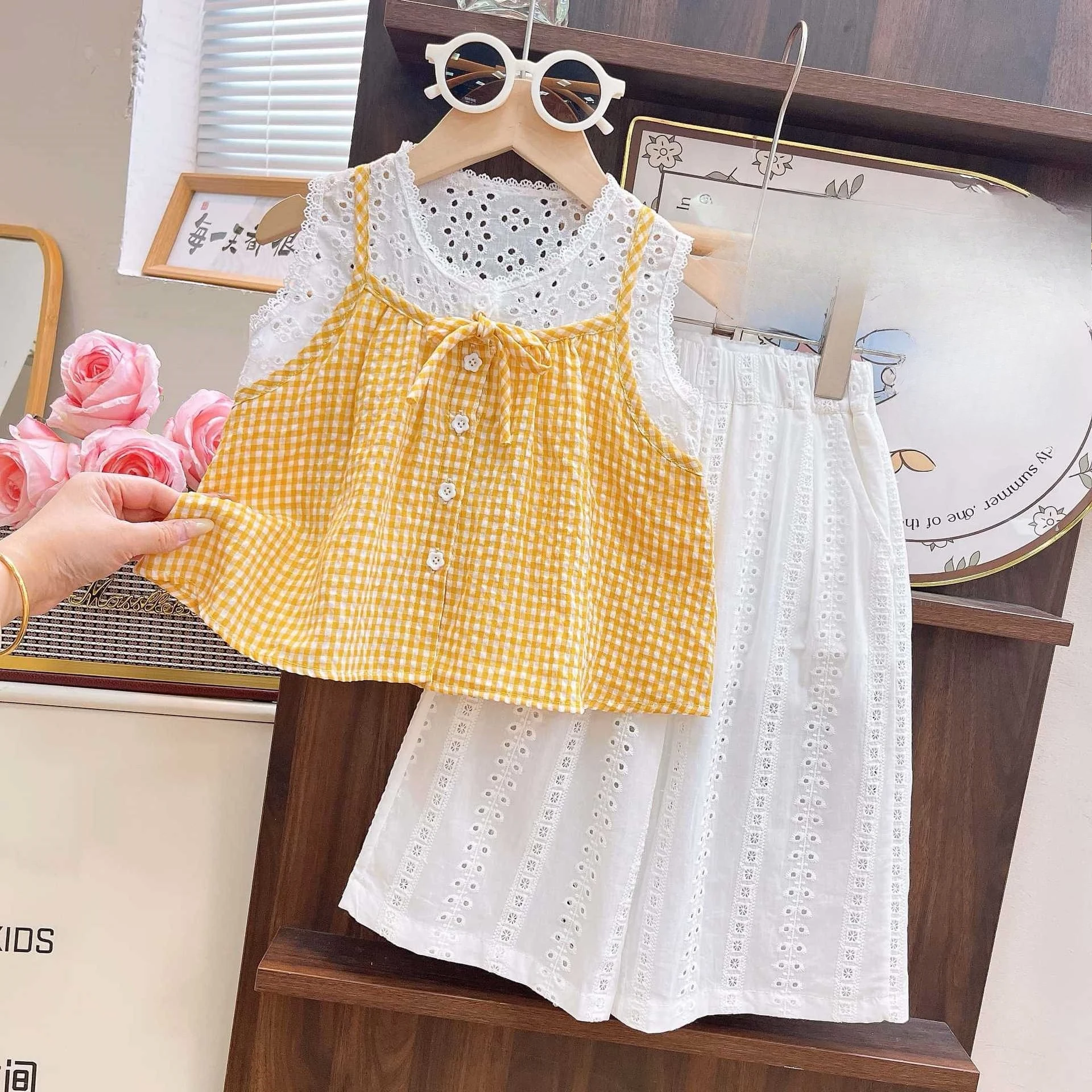 Girls Plaid Fake Two Piece Set Summer 2026 New Kids Stylish Trendy Summer Clothes Baby Long Pants Two Piece Set
Girls Plaid Fake Two Piece Set Summer 2026 New Kids Stylish Trendy Summer Clothes Baby Long Pants Two Piece Set