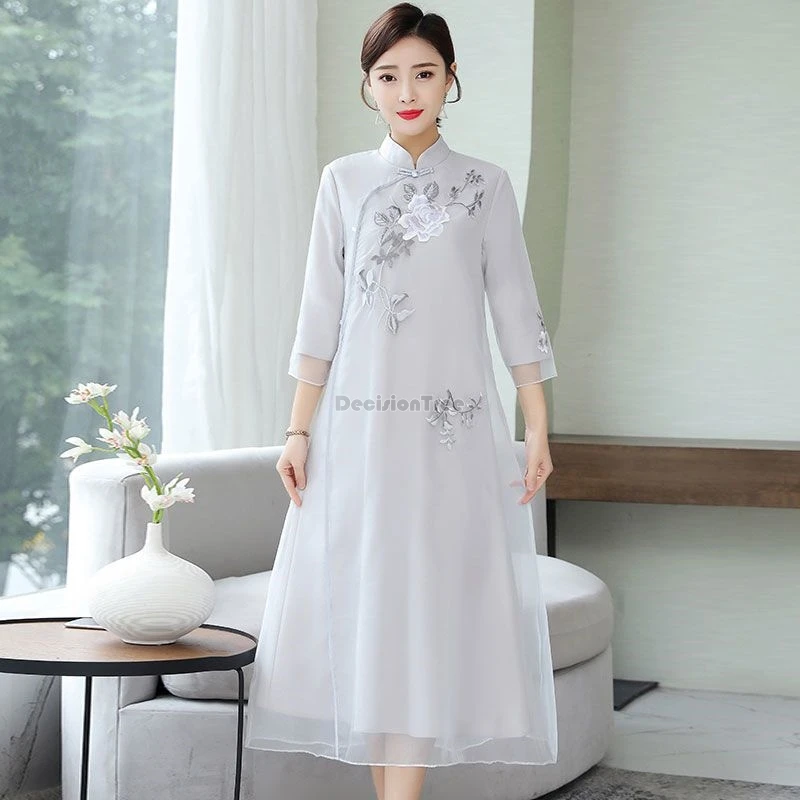 2024 cheongsam improved female elegant cheongsam dress chinese style hanfu tea dress retro stand collar half sleeve qipao w411
2024 cheongsam improved female elegant cheongsam dress chinese style hanfu tea dress retro stand collar half sleeve qipao w411