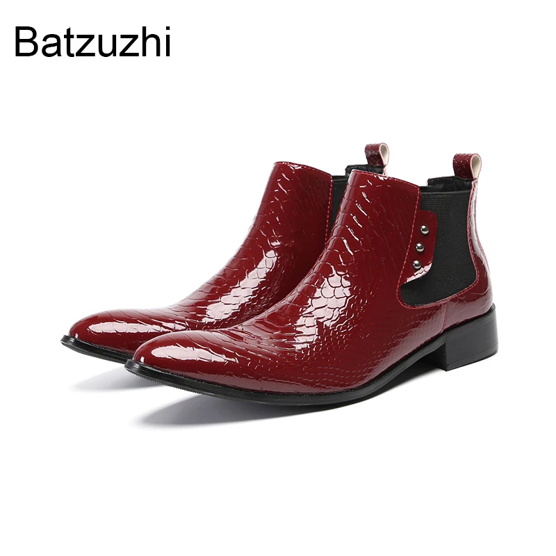 Batzuzhi Low Heels Genuine Leather Ankle Boots Man Luxury Handmade Men's Boots Wine Red Business Footwear! Big Sizes US6-12
Batzuzhi Low Heels Genuine Leather Ankle Boots Man Luxury Handmade Men's Boots Wine Red Business Footwear! Big Sizes US6-12
