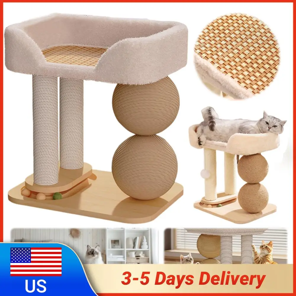 Когтеточка-лазалка для кошек с сизалевым шаром, платформой для прыжков, дышащим охлаждающим ковриком и лежанкой. Товары для животных.
Когтеточка-лазалка для кошек с сизалевым шаром, платформой для прыжков, дышащим охлаждающим ковриком и лежанкой. Товары для животных.