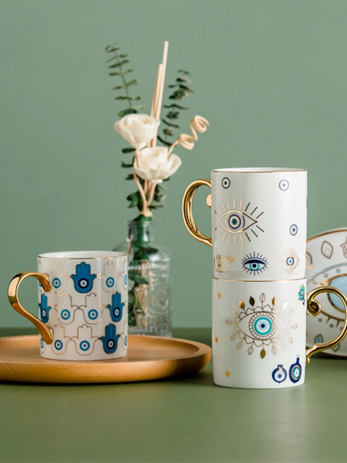 Creative Turkish Blue Devil's Eye Ceramic Mug Gold Ceramic Coffee Mug Office Water Cup Breakfast Milk Novelty Cups Couples Gifts
Creative Turkish Blue Devil's Eye Ceramic Mug Gold Ceramic Coffee Mug Office Water Cup Breakfast Milk Novelty Cups Couples Gifts