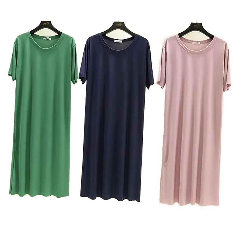 Fresh candy color night dress women new ice silk cotton summer nightshirt casual loose nightgowns student's sleepwear dresses
Fresh candy color night dress women new ice silk cotton summer nightshirt casual loose nightgowns student's sleepwear dresses