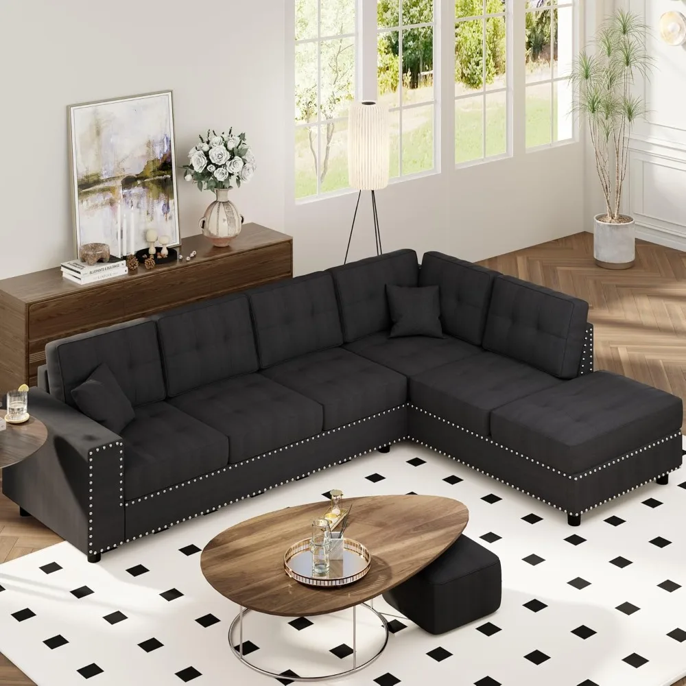 L-Shaped Sectional Sofa with Removable Back Cushions,Modular Sectional Sofa with 2 Pillows,5Seat Sofa Set with Solid Wood Frame
L-Shaped Sectional Sofa with Removable Back Cushions,Modular Sectional Sofa with 2 Pillows,5Seat Sofa Set with Solid Wood Frame