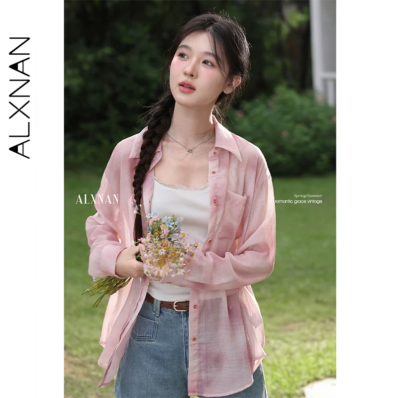 ALXNAN красная тонкая рубашка с длинными рукавами, лето 2024, солнцезащитные блузки, элегантные свободные офисные женские однобортные топы L56615
ALXNAN красная тонкая рубашка с длинными рукавами, лето 2024, солнцезащитные блузки, элегантные свободные офисные женские однобортные топы L56615