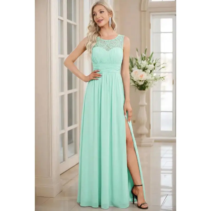Sleeveless A Line Chiffon Lace Long Evening Dresses Women Navy Blue Wedding Party For Bride Formal Prom Gowns Robe De Soirée
Sleeveless A Line Chiffon Lace Long Evening Dresses Women Navy Blue Wedding Party For Bride Formal Prom Gowns Robe De Soirée