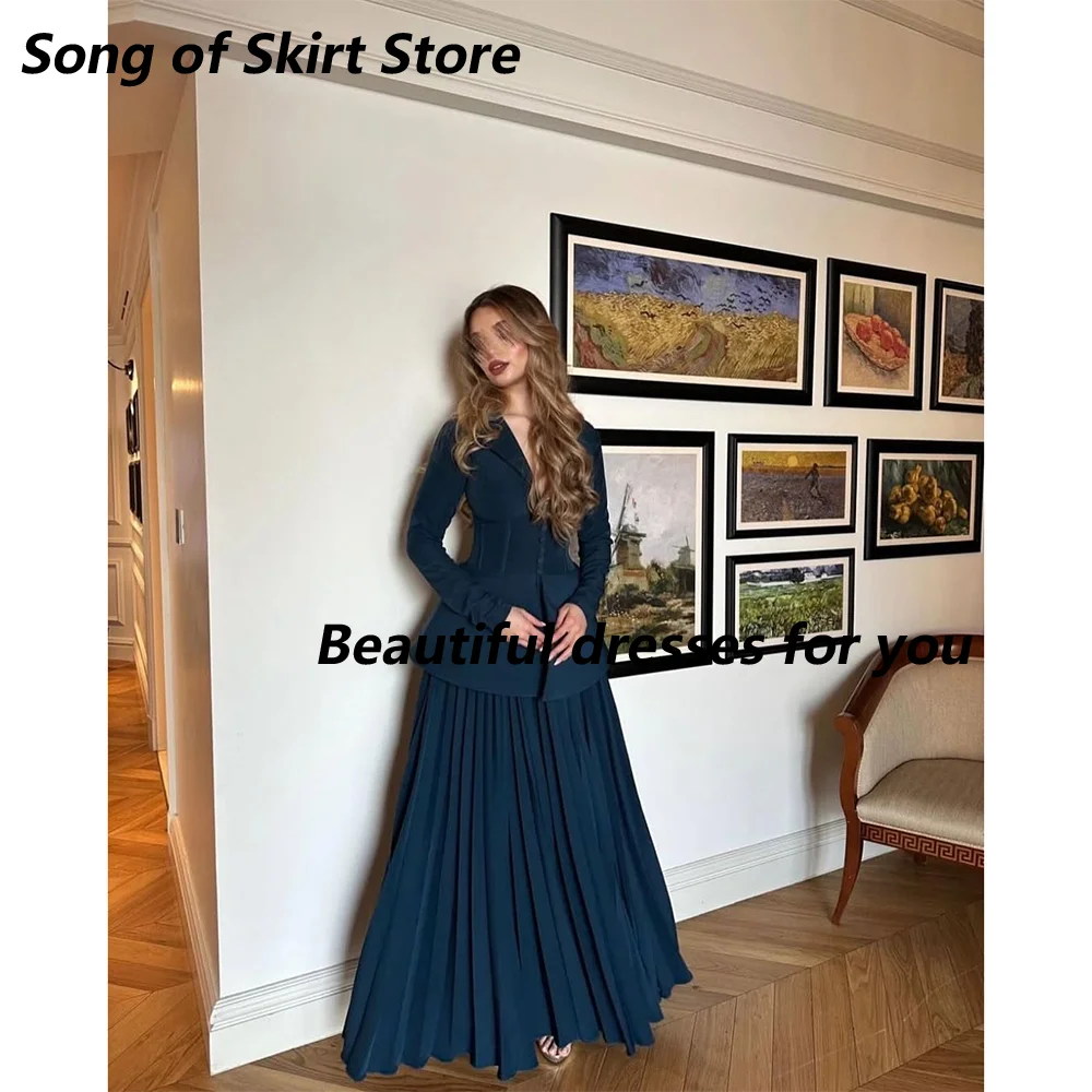 Elegant Long Evening Dresses for Women V-Neck Long Sleeves A-Line Prom Formal Wedding Guest Special Events Gala Customized
Elegant Long Evening Dresses for Women V-Neck Long Sleeves A-Line Prom Formal Wedding Guest Special Events Gala Customized
