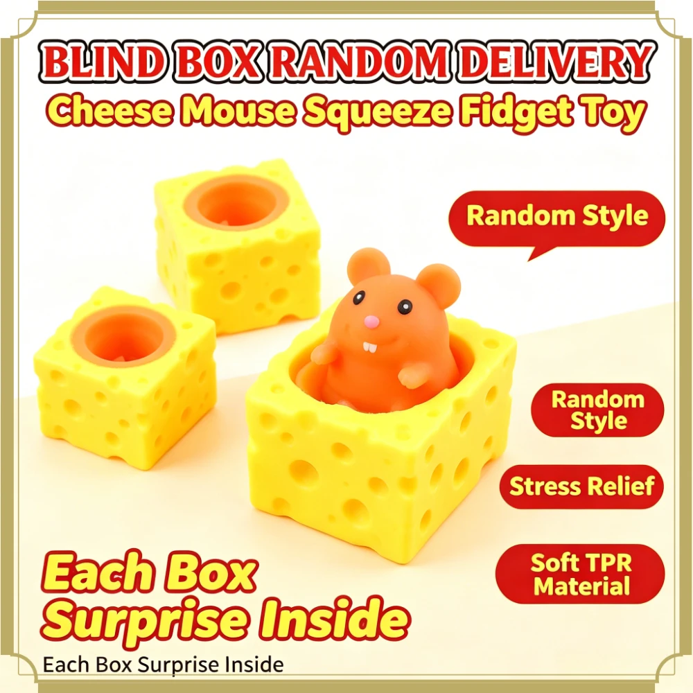 Soft cheese little mouse squeeze cup - Stress relief gift box - Anti-stress fingertip toy - Suitable as party gifts and presents, randomly dispatched
Soft cheese little mouse squeeze cup - Stress relief gift box - Anti-stress fingertip toy - Suitable as party gifts and presents, randomly dispatched