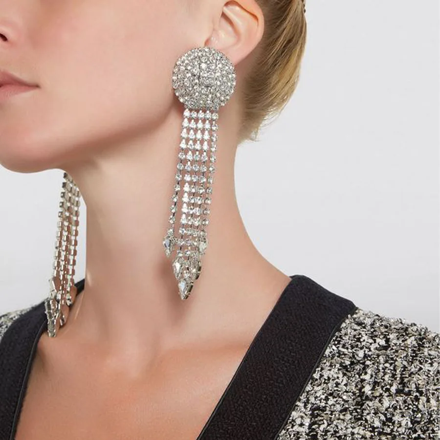 Преувеличенные серьги-капли с кисточками, аксессуары, эффектные круглые висячие серьги со стразами, свадебные украшения, роскошный подарок на вечеринку
Преувеличенные серьги-капли с кисточками, аксессуары, эффектные круглые висячие серьги со стразами, свадебные украшения, роскошный подарок на вечеринку