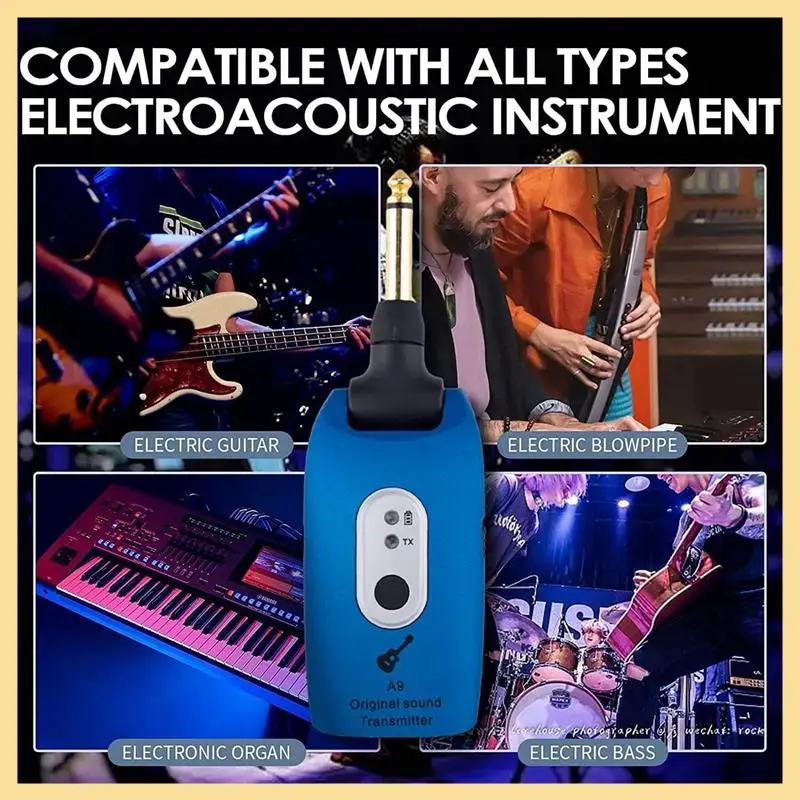 2.4Ghz Wireless Guitar System Rechargeable Audio Wireless Transmitter Receiver For Electric Guitar Bass -Black Easy Install
2.4Ghz Wireless Guitar System Rechargeable Audio Wireless Transmitter Receiver For Electric Guitar Bass -Black Easy Install
