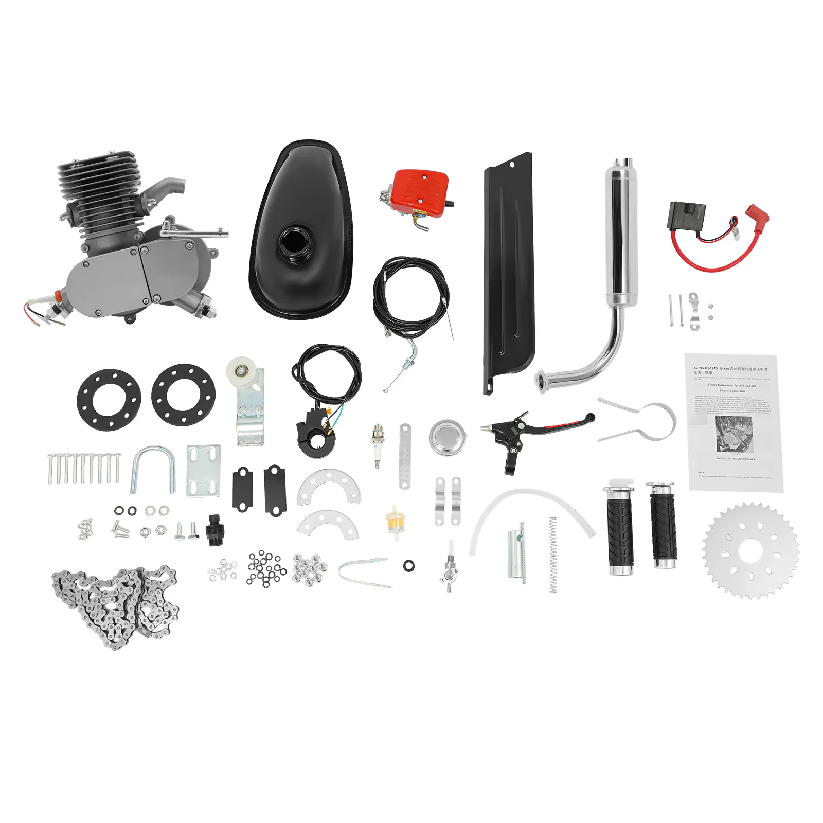 Комплект для установки бензинового двигателя на велосипед, двухтактный, 100 куб. см, подходит для большинства велосипедов с колесами 26 или 28 дюймов.
Комплект для установки бензинового двигателя на велосипед, двухтактный, 100 куб. см, подходит для большинства велосипедов с колесами 26 или 28 дюймов.