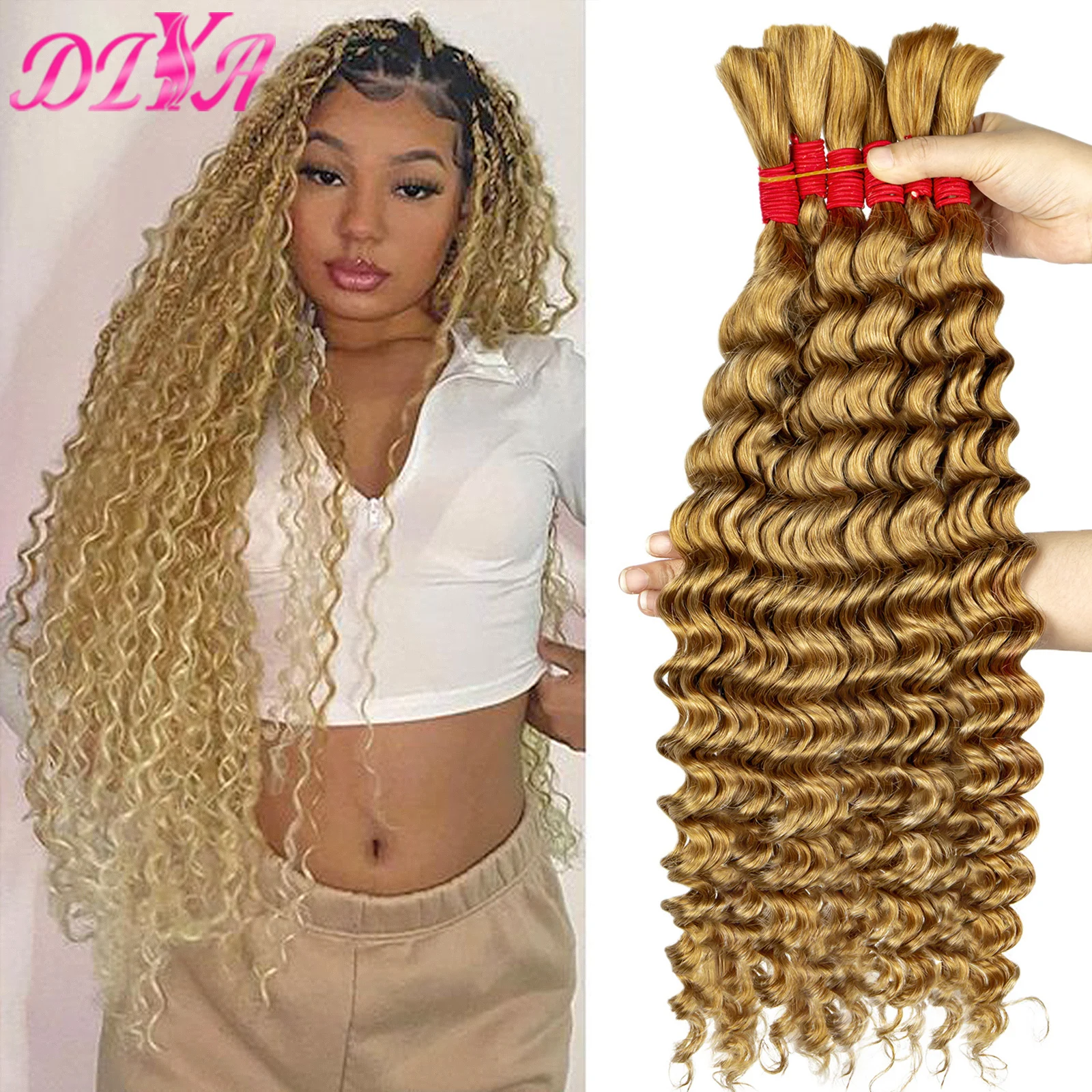 Ombre Blonde Deep Wave Human Hair Bulk для плетения 100% бразильские девственные человеческие волосы для наращивания без пучков утка для косичек в стиле бохо
Ombre Blonde Deep Wave Human Hair Bulk для плетения 100% бразильские девственные человеческие волосы для наращивания без пучков утка для косичек в стиле бохо