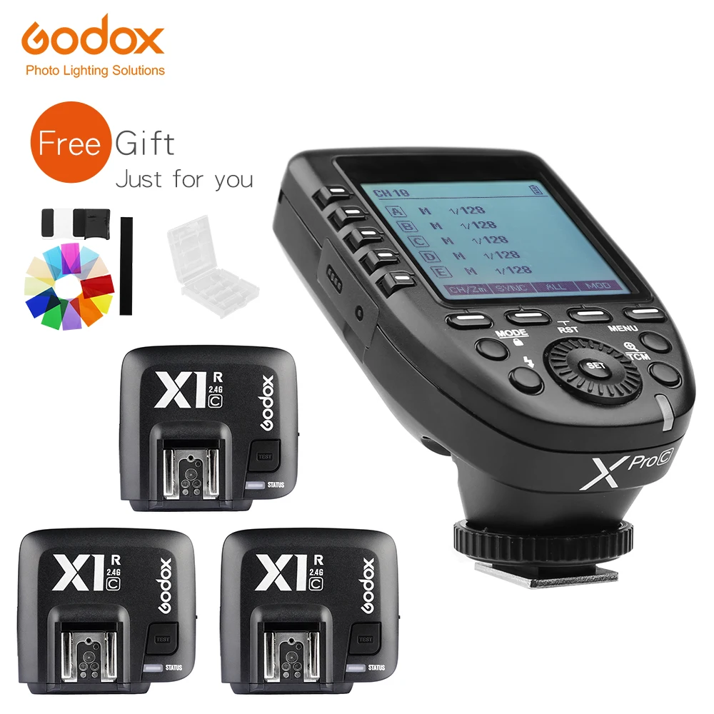 GODOX XPro-C E-TTL 2.4G Wireless High Speed Sync X system Trigger + 3x Godox X1R-C Receiver For Canon EOS Cameras
GODOX XPro-C E-TTL 2.4G Wireless High Speed Sync X system Trigger + 3x Godox X1R-C Receiver For Canon EOS Cameras