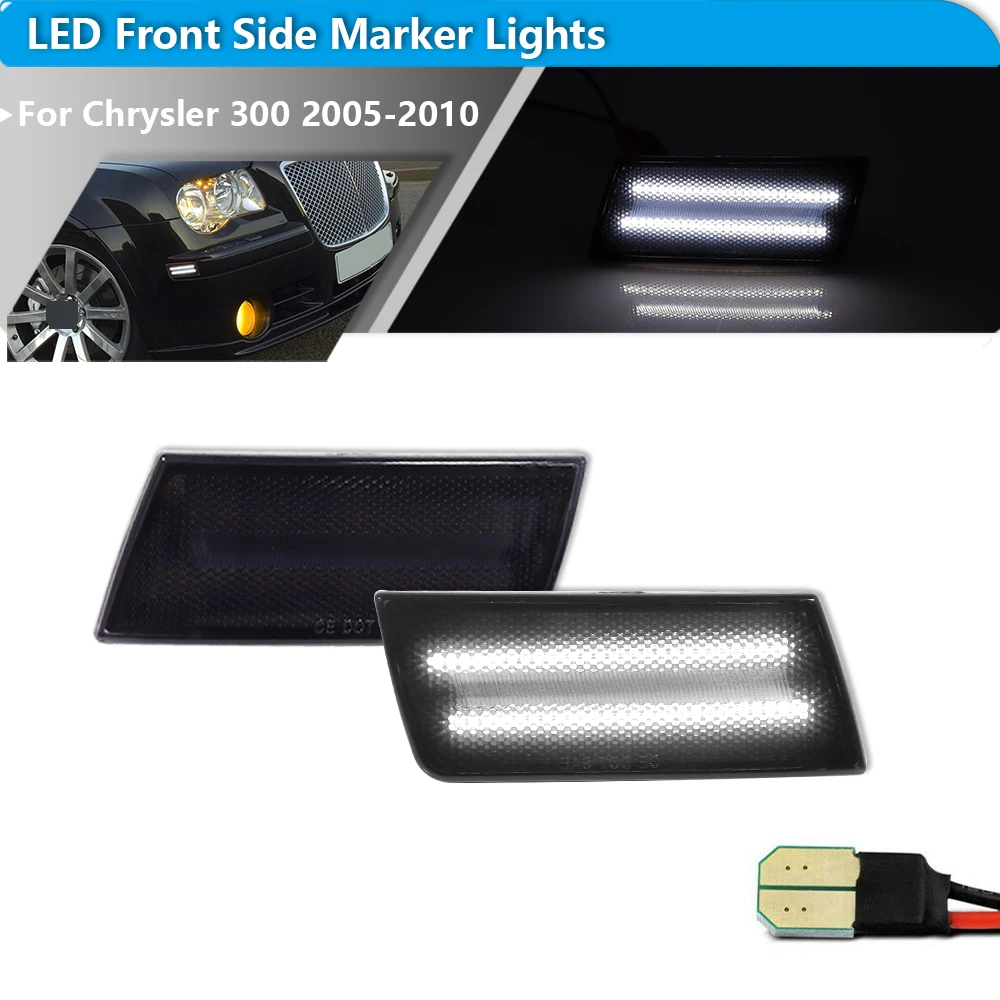 2PCS LED Side Marker Light Amber Front Bumper Turn Signal Light For Chrysler 300 300C 2005-2010 white Driving/Parking Lights
2PCS LED Side Marker Light Amber Front Bumper Turn Signal Light For Chrysler 300 300C 2005-2010 white Driving/Parking Lights