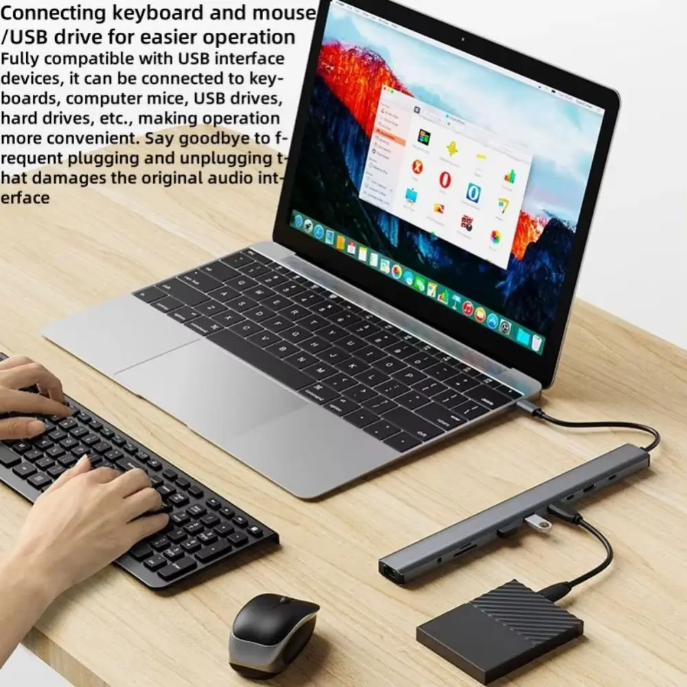4K HDTV 10 in 1 Type-C Hub PD 100W Charging USB 3.0 Data Transfer USB-C Docking Station Keyboard Mouse 100Mbps Network
4K HDTV 10 in 1 Type-C Hub PD 100W Charging USB 3.0 Data Transfer USB-C Docking Station Keyboard Mouse 100Mbps Network