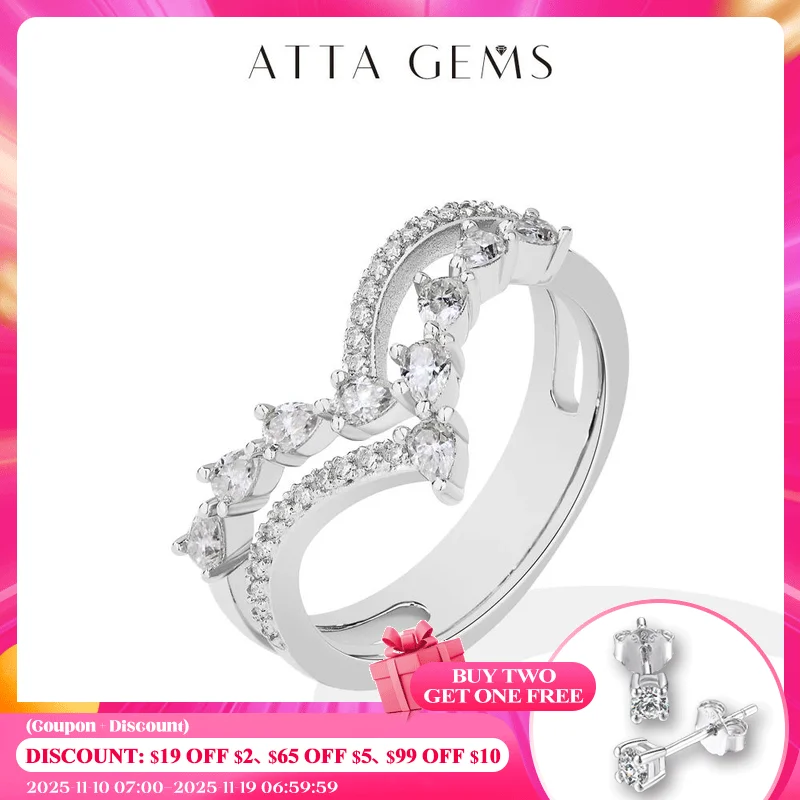 ATTAGEMS Double Cross Design Band Moissanit Rings for Women DVVS1 Grade 3*2mm Pear Cut 925 Sterling Silver Engagement Jewelry
ATTAGEMS Double Cross Design Band Moissanit Rings for Women DVVS1 Grade 3*2mm Pear Cut 925 Sterling Silver Engagement Jewelry