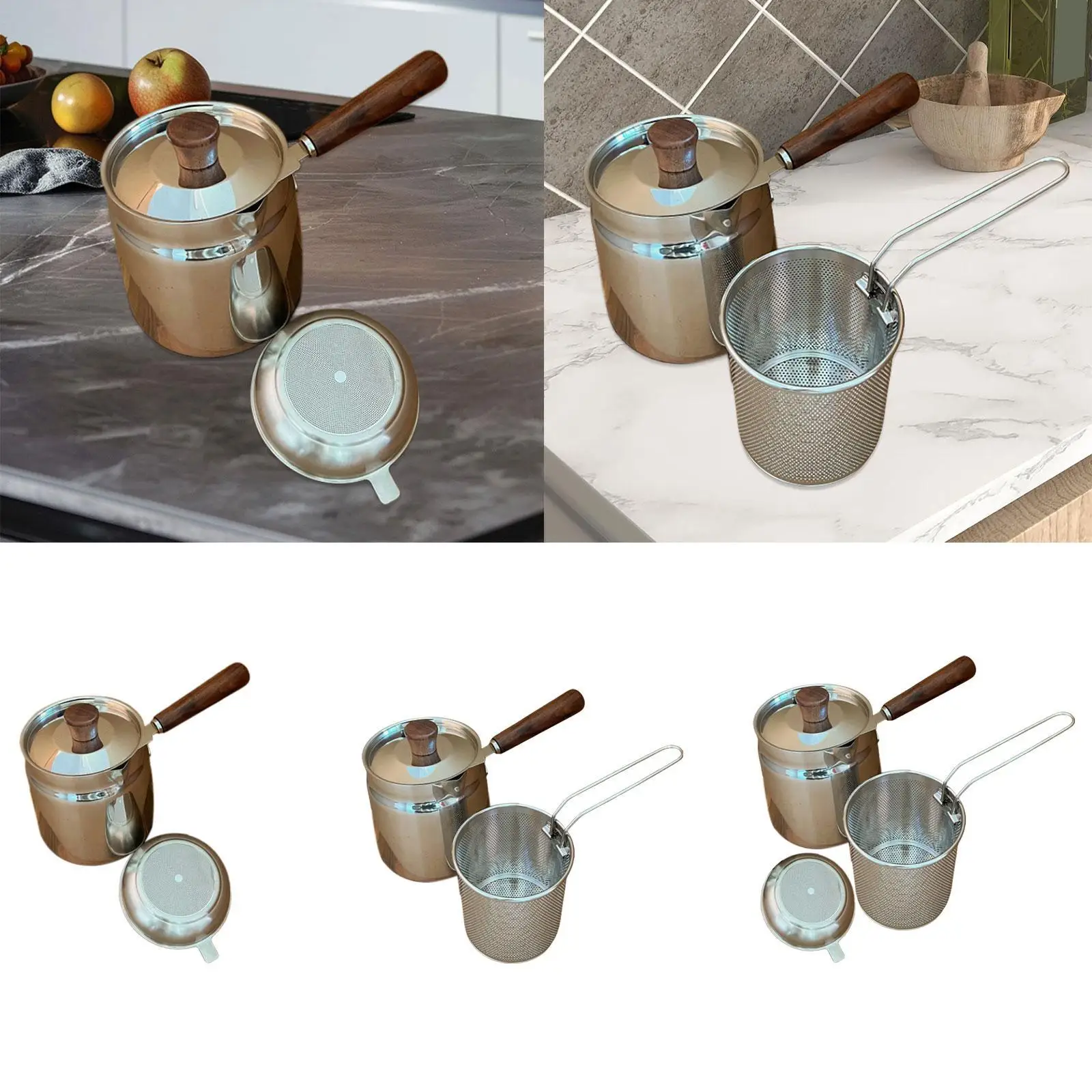 Mini Deep Fryer Oil Pot and Lid Grease Can Stainless Steel Frying Pot for Frying
Mini Deep Fryer Oil Pot and Lid Grease Can Stainless Steel Frying Pot for Frying