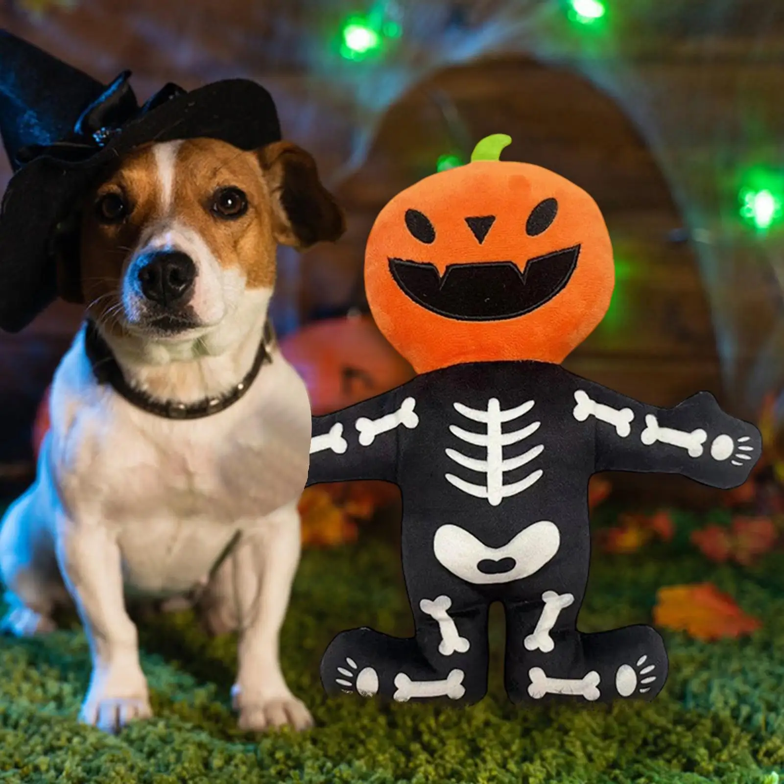 Squeaky Dog Toys Pumpkin Skeleton Dog Chew Toys Keep Pet Busy Interactive Funny Plush for Halloween Chewing Teething Training
Squeaky Dog Toys Pumpkin Skeleton Dog Chew Toys Keep Pet Busy Interactive Funny Plush for Halloween Chewing Teething Training