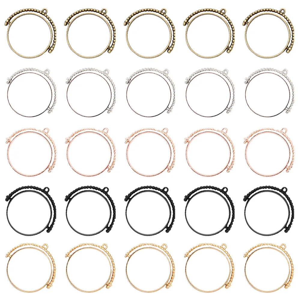 25Pcs Round Alloy Rotatable Open Bezel Charms Frames for DIY Jewelry Accessories Rotatable Open Bezel Hollow Charms 
25Pcs Round Alloy Rotatable Open Bezel Charms Frames for DIY Jewelry Accessories Rotatable Open Bezel Hollow Charms