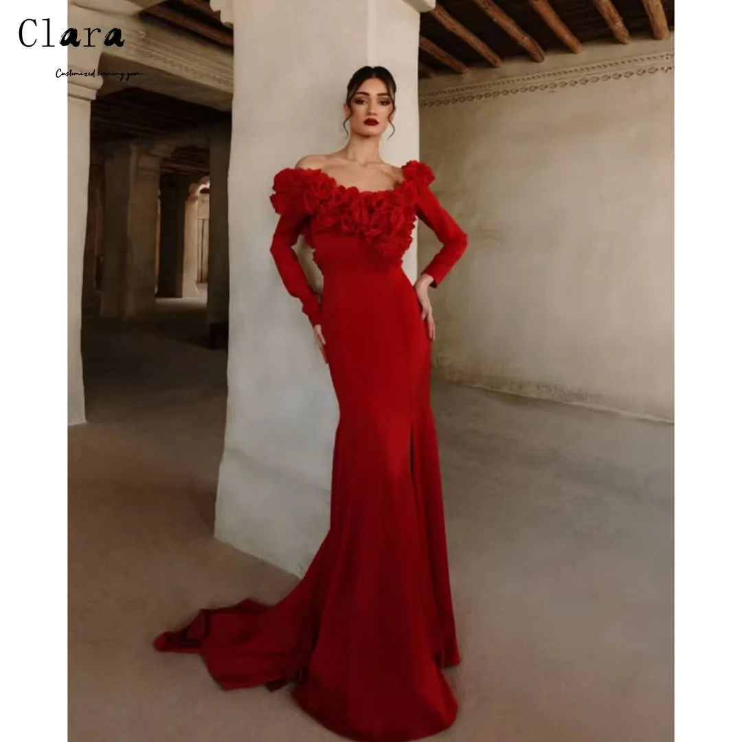 Clara Custom Red Flower Long Sleeve Shoulder Dresses 2025 Woman Luxury Evening Dress 2025 Ball Gown Dress Elegant Night Dresses
Clara Custom Red Flower Long Sleeve Shoulder Dresses 2025 Woman Luxury Evening Dress 2025 Ball Gown Dress Elegant Night Dresses