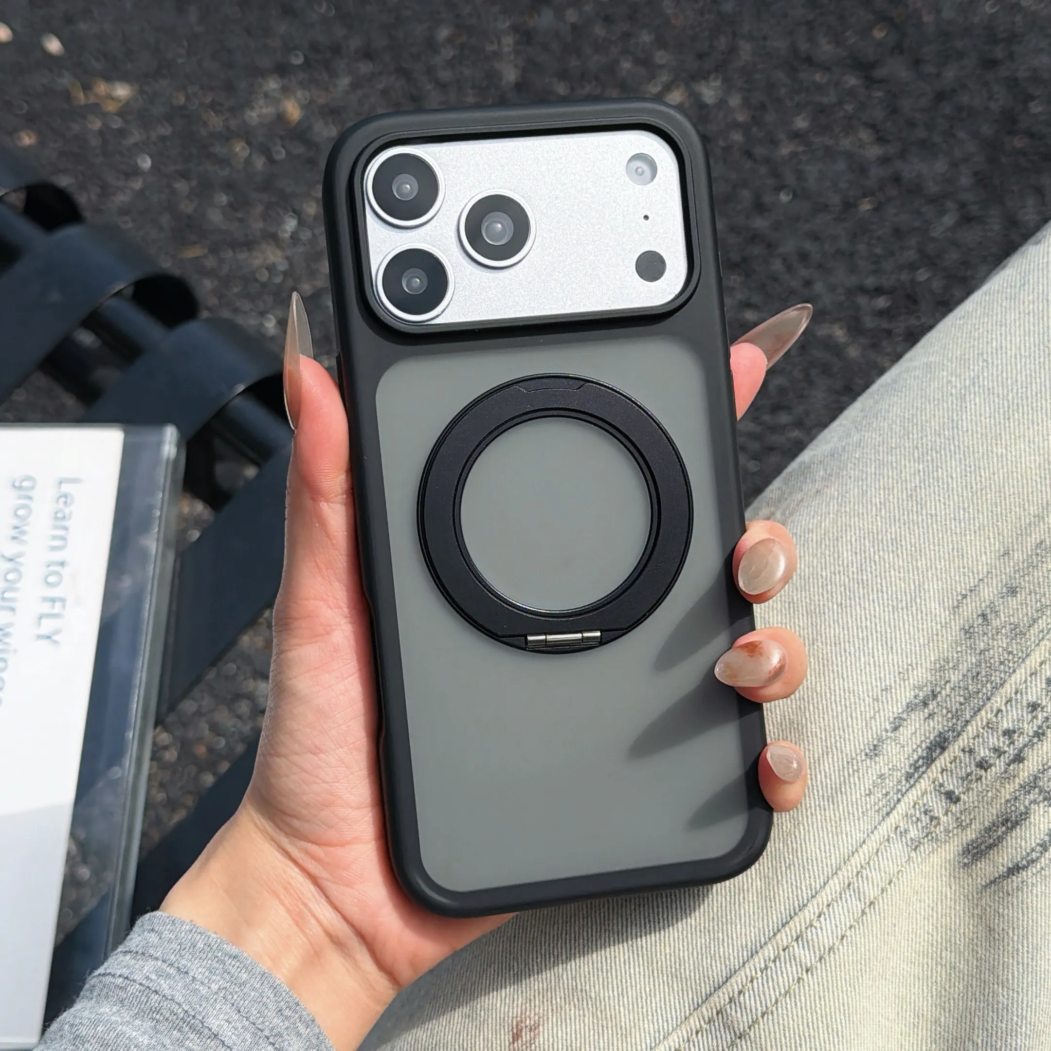 Fashion Large Hole Skin-feel Rotating Stand Case for iPhone 17 16 15 14 13 12 Pro Max Case 360 Kickstand Cover For MageSafe
Fashion Large Hole Skin-feel Rotating Stand Case for iPhone 17 16 15 14 13 12 Pro Max Case 360 Kickstand Cover For MageSafe